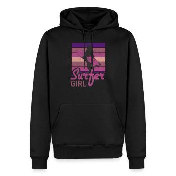 Surfer Girl Surf Club Surfen Wellenreiten - Männer Premium Bio Hoodie - Schwarz - Vorne - Nico (187cm)