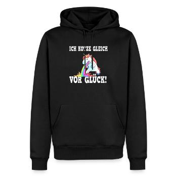 Je vomis pour le bonheur - Licorne JGA - Sweat à capuche Premium bio Homme - noir - Devant - Nico (187cm)