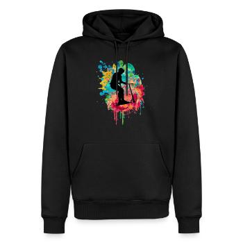 stuntscooter kickscooter scooter kick scooter eroller - Sweat à capuche Premium bio Homme - noir - Devant - Nico (187cm)