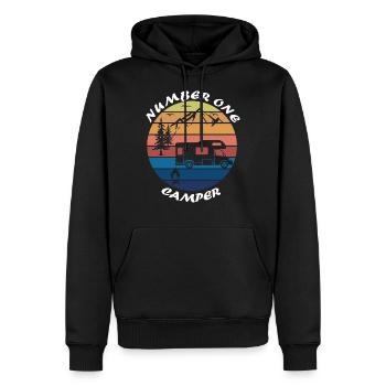 Camping Hobby Camping Camping Caravane Cadeau - Sweat à capuche Premium bio Homme - noir - Devant - Nico (187cm)