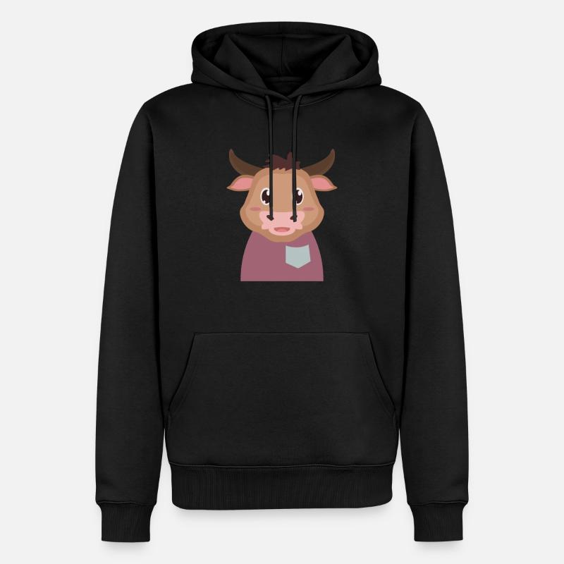 Taureau vache - Sweat à capuche Premium bio Homme - noir