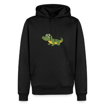 Krokodil - Männer Premium Bio Hoodie - Schwarz - Vorne - Nico (187cm)