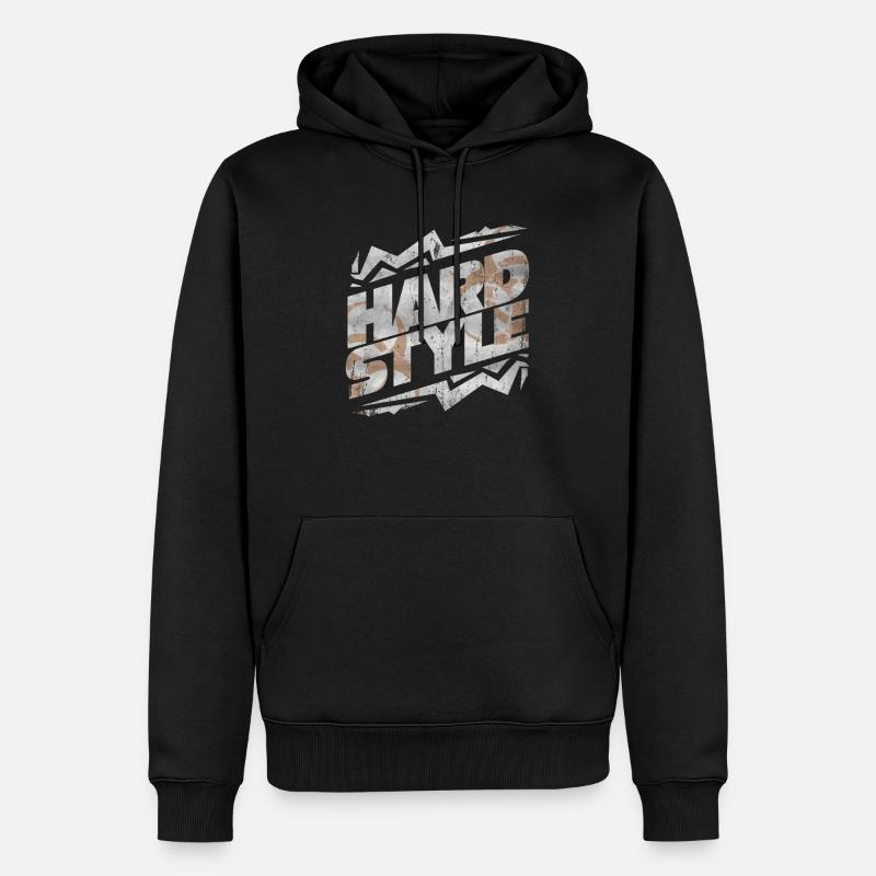 Techno hardstyle - Sweat à capuche Premium bio Homme - noir