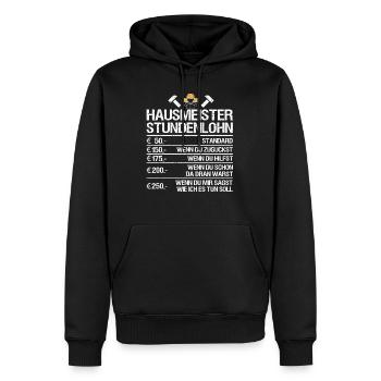 Hausmeister Hauswart Geschenk Facility Manager - Männer Premium Bio Hoodie - Schwarz - Vorne - Nico (187cm)