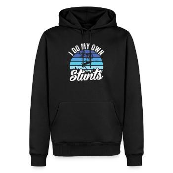 Je fais mes propres cascades accident de vélo de montagne accident de sport - Sweat à capuche Premium bio Homme - noir - Devant - Nico (187cm)