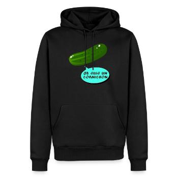 Je suis un cornichon - Sweat à capuche Premium bio Homme - noir - Devant - Nico (187cm)