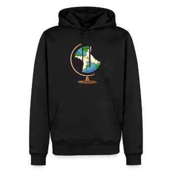 Globus Earth Apple Climate Protection Climate Change - Men’s Premium Organic Hoodie - black - Front - Nico (187cm)