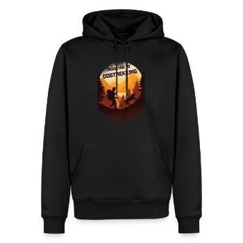 Addicted to Dogtrekking, Wandern mit Hund - Männer Premium Bio Hoodie - Schwarz - Vorne - Nico (187cm)
