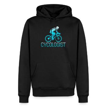 Cycologue Vélo Cycliste Vélo de route Triathlon - Sweat à capuche Premium bio Homme - noir - Devant - Nico (187cm)