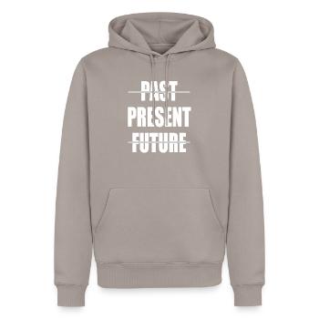 Passé présent futur Freigeister Lebenslust Geschen - Sweat à capuche Premium bio Homme - taupe - Devant - Nico (187cm)