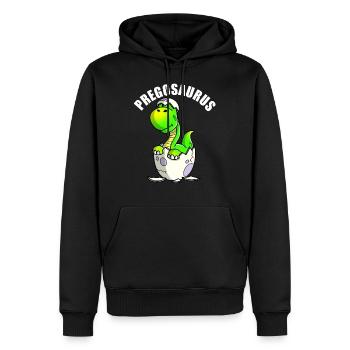 Pregosaurus Rex Prego Saurus Schwangere Lustige Frauen - Männer Premium Bio Hoodie - Schwarz - Vorne - Nico (187cm)