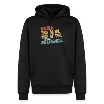 Oncle cadeau parrain parrain - Sweat à capuche Premium bio Homme - noir - Devant - Nico (187cm)