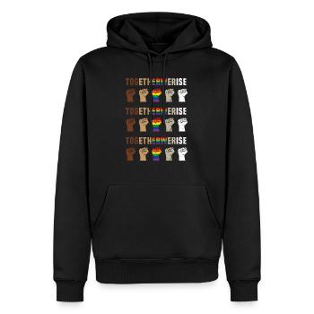Ensemble, nous élevons BLM Black Lives Matter - Sweat à capuche Premium bio Homme - noir - Devant - Nico (187cm)