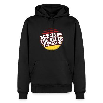 Blues - Männer Premium Bio Hoodie - Schwarz - Vorne - Nico (187cm)