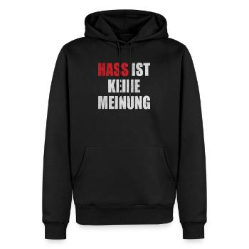 Hass Ist Keine Meinung Gegen Rassismus Grundgesetz - Männer Premium Bio Hoodie - Schwarz - Vorne - Nico (187cm)
