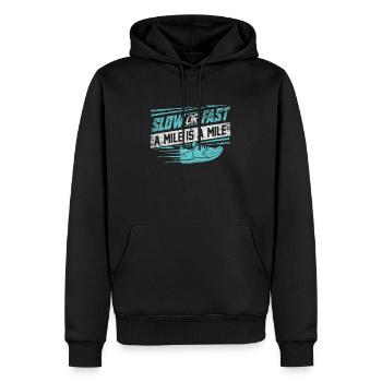 Laufen Läufer - Männer Premium Bio Hoodie - Schwarz - Vorne - Nico (187cm)