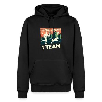 Randonnée avec chien, randonnée avec un chien, sports canins en plein air - Sweat à capuche Premium bio Homme - noir - Devant - Nico (187cm)