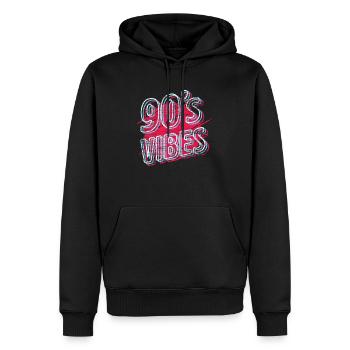 90er Jahre - Männer Premium Bio Hoodie - Schwarz - Vorne - Nico (187cm)