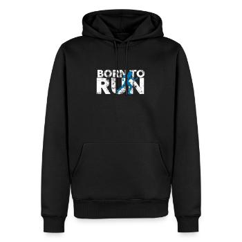Vintage Born To run, forcé de travailler - Sweat à capuche Premium bio Homme - noir - Devant - Nico (187cm)