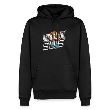 Retour aux années 90 - Sweat à capuche Premium bio Homme - noir - Devant - Nico (187cm)