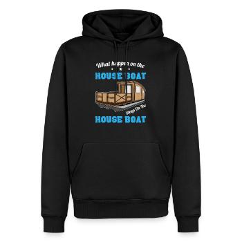 Quoi qu’il arrive sur la péniche - Boating - Sweat à capuche Premium bio Homme - noir - Devant - Nico (187cm)