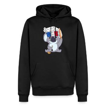France Koch Koala Boulanger Paris Cuisine Chef - Sweat à capuche Premium bio Homme - noir - Devant - Nico (187cm)