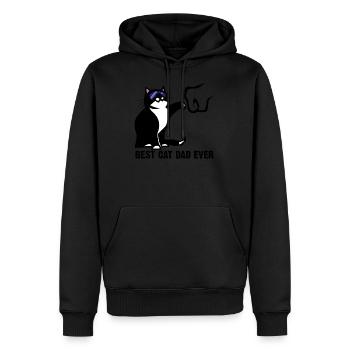 Meilleur papa de chat de tous les temps Paw Fist Bump Fête des pères drôle - Sweat à capuche Premium bio Homme - noir - Devant - Nico (187cm)