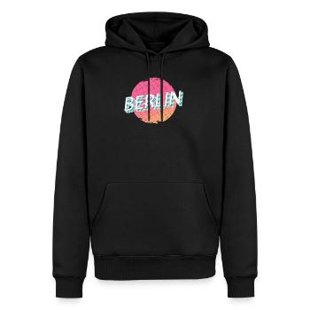 Vintage Berlin - Männer Premium Bio Hoodie - Schwarz - Vorne - Nico (187cm)