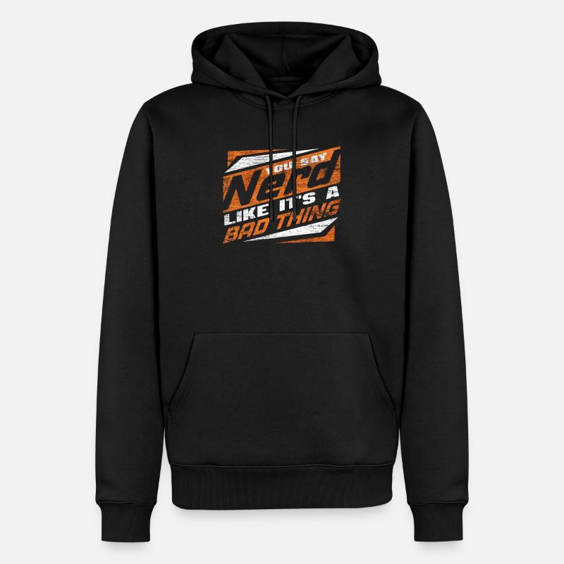 Intello - Sweat à capuche Premium bio Homme - noir