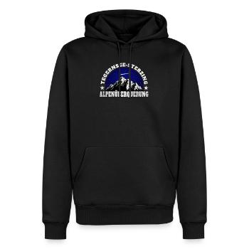 Alpenüberquerung Tegernsee Sterzing Alpen Wanderer - Männer Premium Bio Hoodie - Schwarz - Vorne - Nico (187cm)