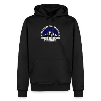 Alpenüberquerung E5 Oberstdorf Meran Alpen Berge - Männer Premium Bio Hoodie - Schwarz - Vorne - Nico (187cm)