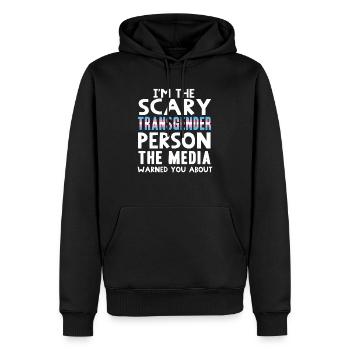 Transgender - Männer Premium Bio Hoodie - Schwarz - Vorne - Nico (187cm)