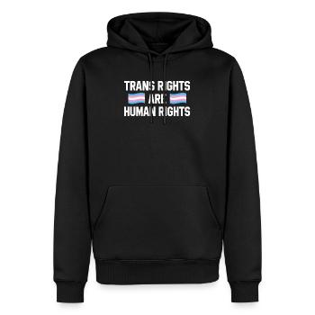 Transgenre transsexuel - Sweat à capuche Premium bio Homme - noir - Devant - Nico (187cm)