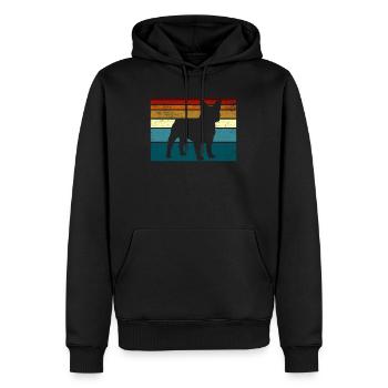 Chien bouledogue français rétro - Sweat à capuche Premium bio Homme - noir - Devant - Nico (187cm)