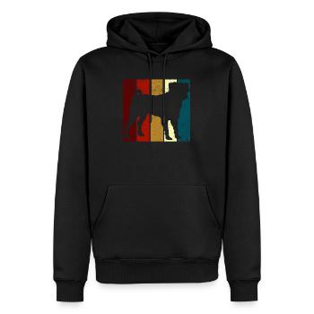 Propriétaire de chien carlin rétro carlin - Sweat à capuche Premium bio Homme - noir - Devant - Nico (187cm)