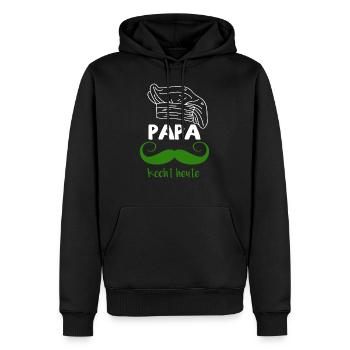 Papa Vatertag Koch Kochen Backen Grillen Geschenk - Männer Premium Bio Hoodie - Schwarz - Vorne - Nico (187cm)