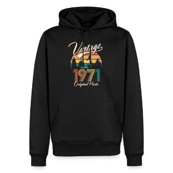 Vintage 1971 50th Birthday Fiftieth Gift - Men’s Premium Organic Hoodie - black - Front - Nico (187cm)