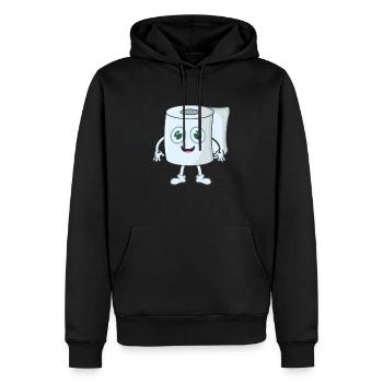 Papier toilette papier - Sweat à capuche Premium bio Homme - noir - Devant - Nico (187cm)