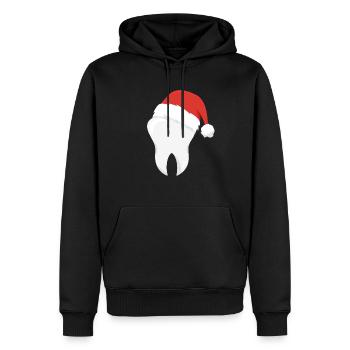 Cadeau de dent de chapeau de Noël de dents de dentiste - Sweat à capuche Premium bio Homme - noir - Devant - Nico (187cm)