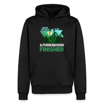 Alpenüberquerung Tshirt Finisher I Alpenbezwinger - Männer Premium Bio Hoodie - Schwarz - Vorne - Nico (187cm)