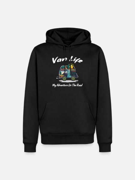 Van Life Mon aventure sur la route cadeau - Sweat à capuche Premium bio Homme - noir