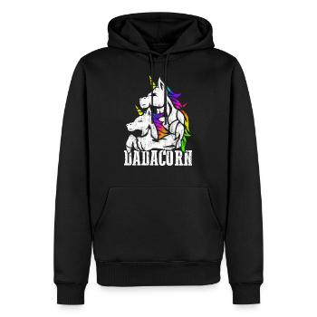 Papa de licorne musculaire et papa de Noël bébé fille - Sweat à capuche Premium bio Homme - noir - Devant - Nico (187cm)