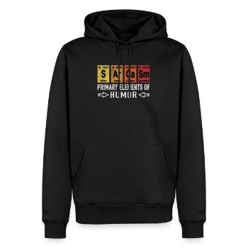 Chimie chimiste sarcasme sarcasme éléments humour - Sweat à capuche Premium bio Homme - noir - Devant - Nico (187cm)