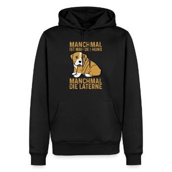 Manchmal ist man der Hund manchmal die Laterne - Männer Premium Bio Hoodie - Schwarz - Vorne - Nico (187cm)