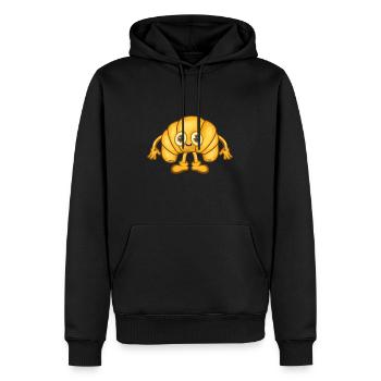 Croissant - Männer Premium Bio Hoodie - Schwarz - Vorne - Nico (187cm)