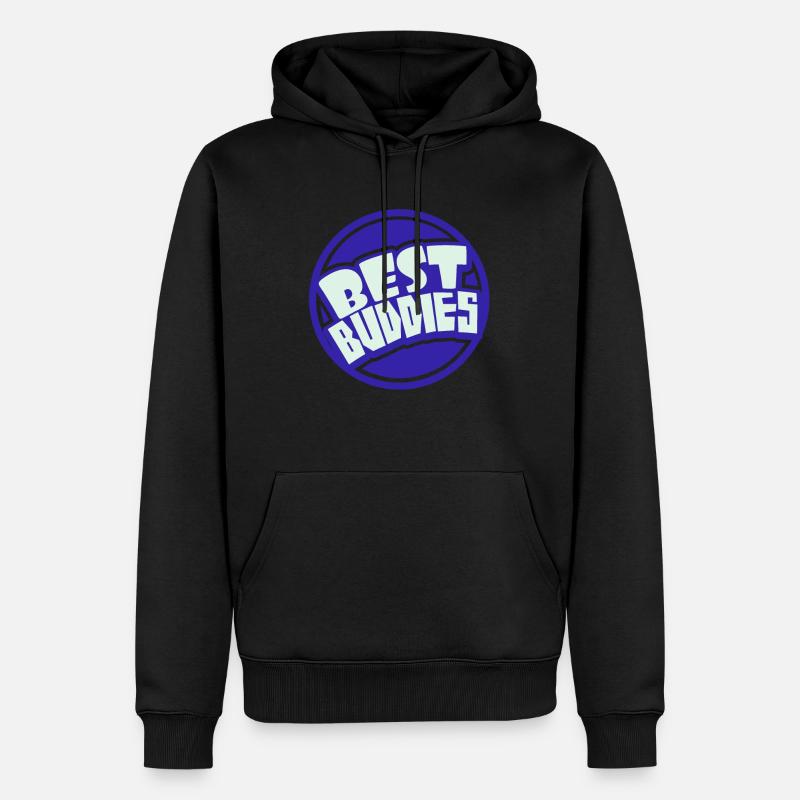 Beste Freunde - Männer Premium Bio Hoodie - Schwarz