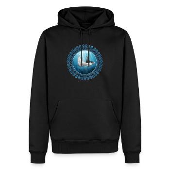 Mantara - Sweat à capuche Premium bio Homme - noir - Devant - Nico (187cm)