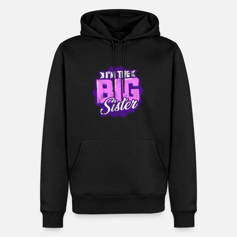 Große Schwester - Männer Premium Bio Hoodie - Schwarz