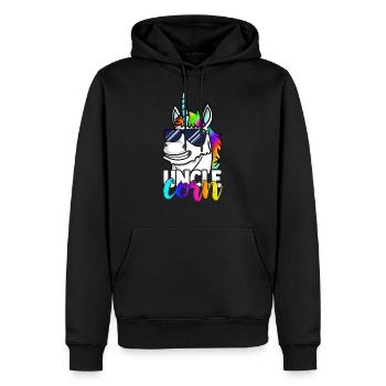 T-shirt drôle Unclecorn Uncle Uncle pour homme - Sweat à capuche Premium bio Homme - noir - Devant - Nico (187cm)