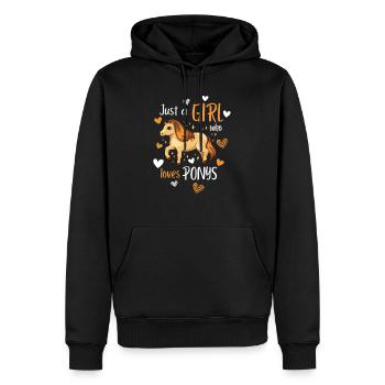 Ein Mädchen, das Ponys liebt, Dorfkind Geschenk - Männer Premium Bio Hoodie - Schwarz - Vorne - Nico (187cm)